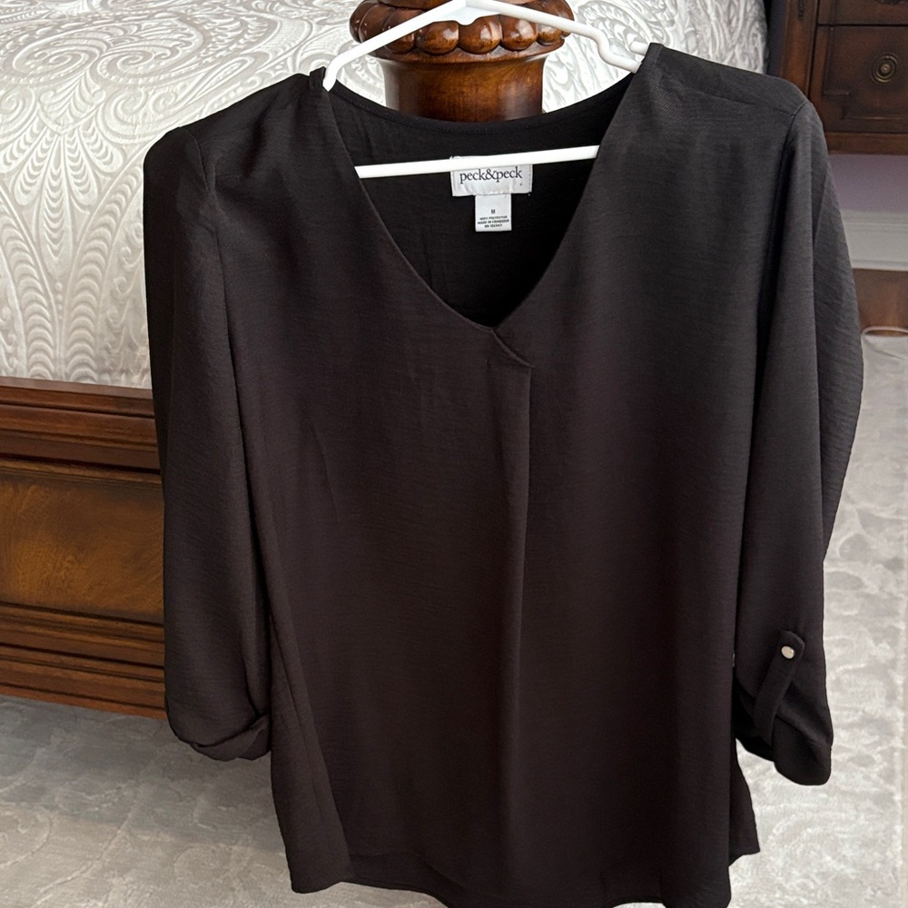 Peck & Peck Elegant Black Blouse
